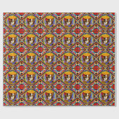 Calico Cat Faces in Fun Mosaic Celebration Geschenkpapier (Flach)