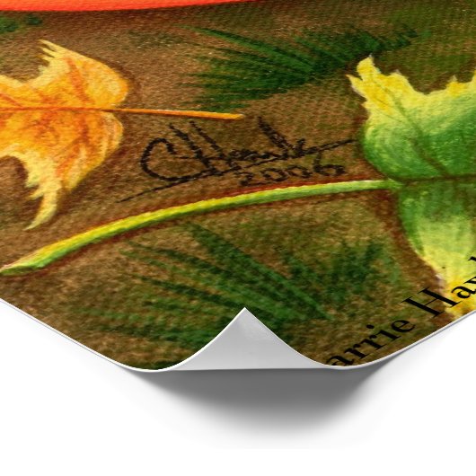 Calico Cat Fairy Cats Blätter Herbst Herbst Kunstd Poster (Ecke)