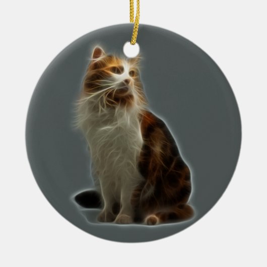 Calico Cat Fraktal Keramikornament (Vorne)