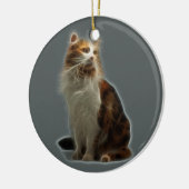 Calico Cat Fraktal Keramikornament (Links)