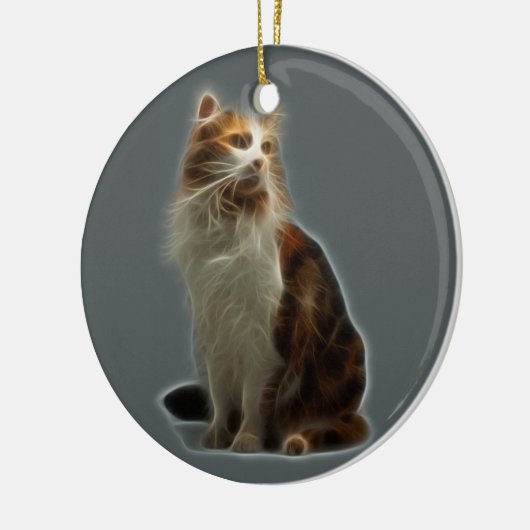 Calico Cat Fraktal Keramikornament (Links)