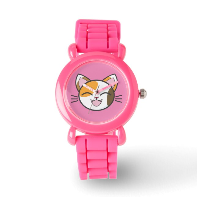 CALICO CAT GIRLS WRIST WATCH ARMBANDUHR (Vorderseite)