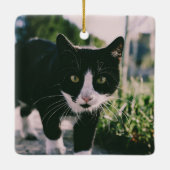 Calico Cat Gnome Weihnachtsthema Aquarell Keramikornament (Rückseite)