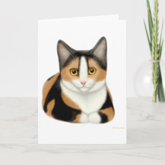 Calico Cat Greeting Card Karte (Vorderseite)