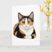 Calico Cat Greeting Card Karte (Gelbe Blume)