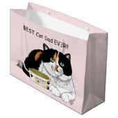 Calico Cat Große Geschenktüte (Vorderseite Schrägansicht)