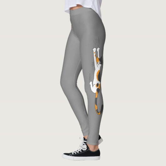 Calico Cat hanging on | Funny Cat Lover Leggings (Links)