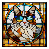 Calico Cat Hartglas Poster (Vorderseite)