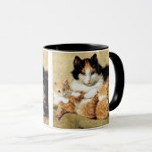 Calico Cat & ihre Kätzchen von Henriette Ronner Kn Tasse (VorderseiteRechts)