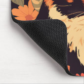 Calico Cat im Blumengarten Mousepad (Ecke)