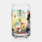 Calico Cat im Frühlingspark mit Schmetterlingen Dosenglas (Links)