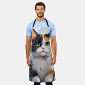 Calico Cat im Frühlingspark mit Schmetterlingen Schürze (Getragen)