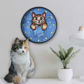 Calico Cat in Imitate Denim Pocket mit Individuell Uhr