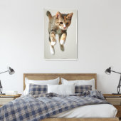 Calico Cat Jumping Leinwanddruck (Insitu (Schlafzimmer))
