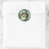 Calico Cat Keramik Runder Aufkleber (Tasche)