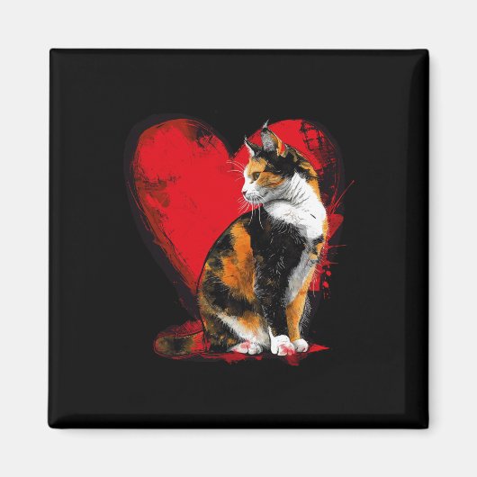 Calico Cat Kitten Valentines Mütter Vatertag R Magnet (Vorne)