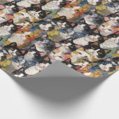 Calico Cat Leinwand Collage Geschenkpapier (Ecke)