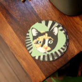 Calico Cat Liebe Runder Pappuntersetzer