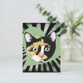 Calico cat love postkarte (Stehend Vorderseite)