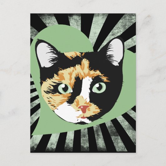 Calico cat love postkarte (Vorderseite)