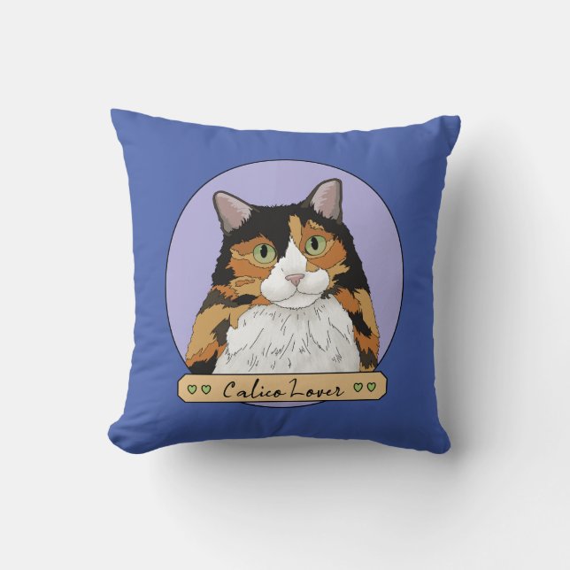Calico Cat Lover Kissen (Vorderseite)