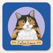 Calico Cat Lover Rechteckiger Pappuntersetzer (Vorderseite)