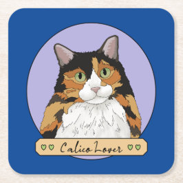 Calico Cat Lover Rechteckiger Pappuntersetzer