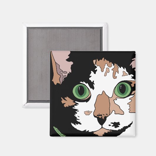 Calico Cat Magnet (Vorderseite/Rückseite)