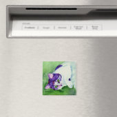 Calico Cat Magnet - "Green-Mit Augen Girl" (In Situ (Geschirrspüler))
