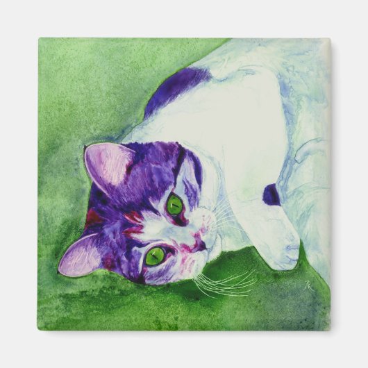 Calico Cat Magnet - "Green-Mit Augen Girl" (Vorne)