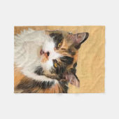 Calico Cat Malerei - Niedliche Originalkatzenart Fleecedecke (Vorderseite (Horizontal))