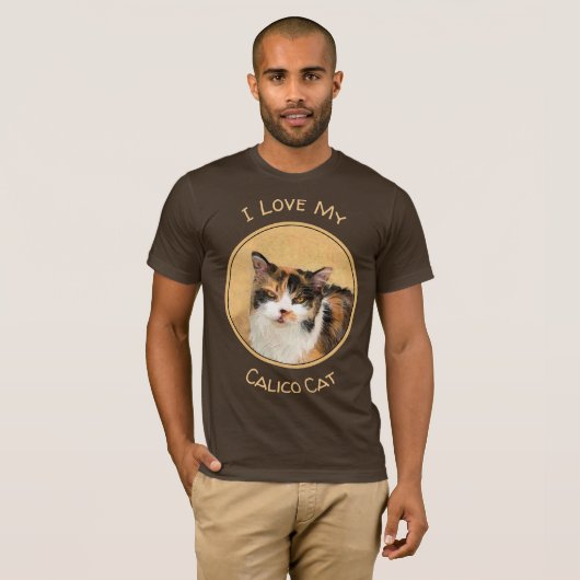 Calico Cat Malerei - Niedliche Originalkatzenart T-Shirt (Vorne ganz)