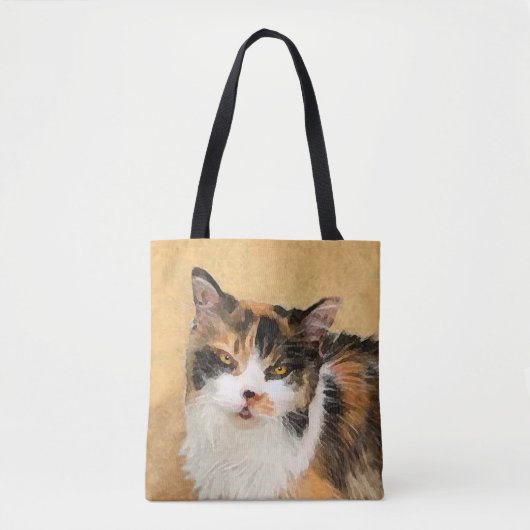 Calico Cat Malerei - Niedliche Originalkatzenart Tasche (Vorderseite)