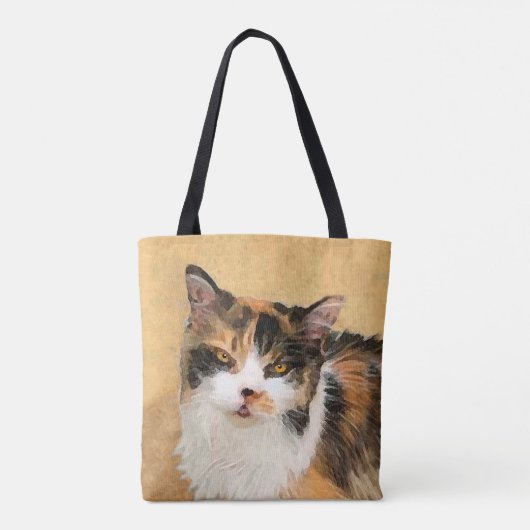 Calico Cat Malerei - Niedliche Originalkatzenart Tasche (Rückseite)