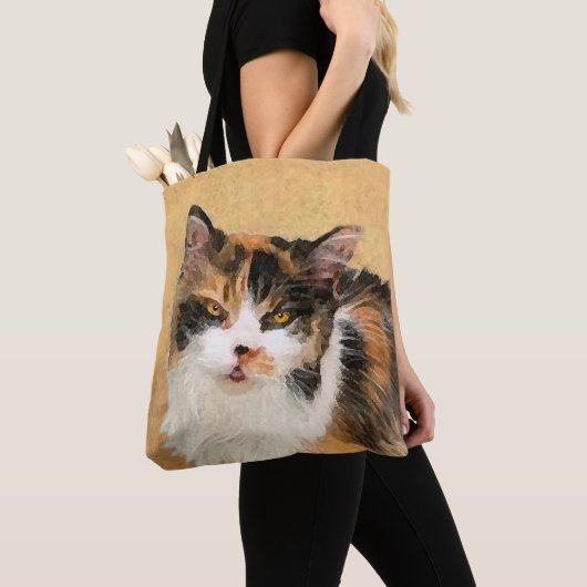 Calico Cat Malerei - Niedliche Originalkatzenart Tasche (Von Nahem)