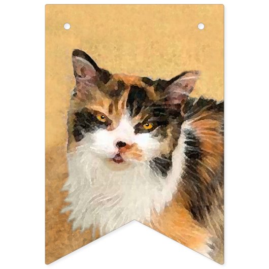 Calico Cat Malerei - Niedliche Originalkatzenart Wimpelkette (Erste Fahne)
