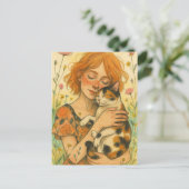 Calico Cat Mama Postkarte (Stehend Vorderseite)