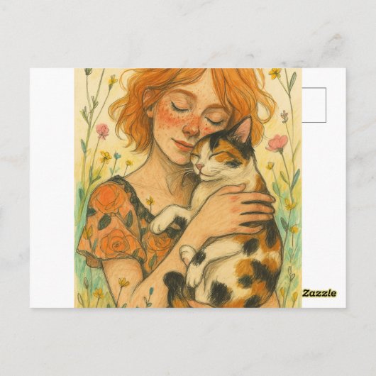 Calico Cat Mama Postkarte (Rückseite)