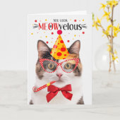Calico Cat MEOWvelous Birthday Karte (Gelbe Blume)