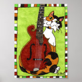 Calico Cat mit Mandolin Mini Folk Poster (Vorne)