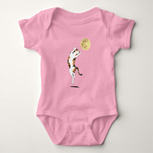 Calico Cat Moon Dancing Baby Strampler