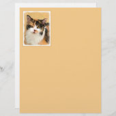 Calico Cat Painting - Niedliche Original Cat Art (Vorne/Hinten)