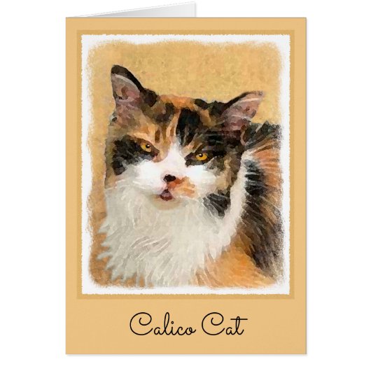 Calico Cat Painting - Niedliche Original Cat Art (Vorne)