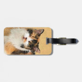 Calico Cat Painting - Niedliche Original Cat Art Gepäckanhänger (Rückseite horizontal)