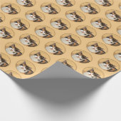 Calico Cat Painting - Niedliche Original Cat Art Geschenkpapier (Ecke)