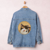 Calico Cat Painting - Niedliche Original Cat Art Jeansjacke (Hangar)
