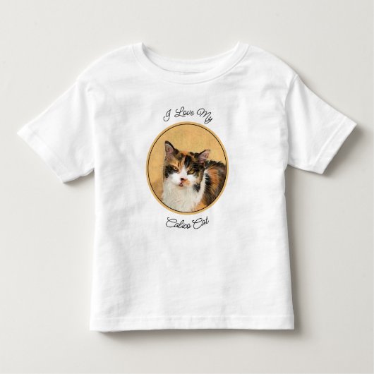 Calico Cat Painting - Niedliche Original Cat Art Kleinkind T-shirt (Vorderseite)