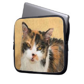 Calico Cat Painting - Niedliche Original Cat Art Laptopschutzhülle (Vorderseite Links)