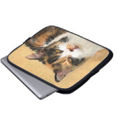 Calico Cat Painting - Niedliche Original Cat Art Laptopschutzhülle (Vorne Knopf)