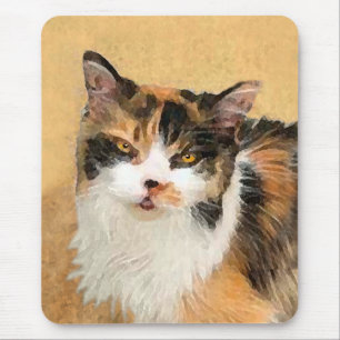 Calico Cat Painting - Niedliche Original Cat Art Mousepad